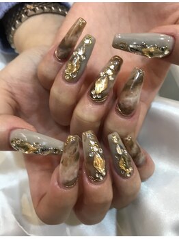 エスフィーネイルサロン ブリーユ(Esfy nailsalon Brille)/秋色天然石風ネイル