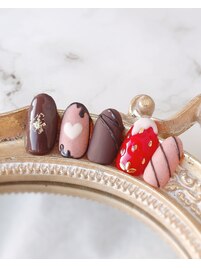 バレンタインネイル