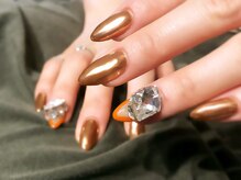 エムネイル(Ｍ)/_デカパーツにミラーネイル_