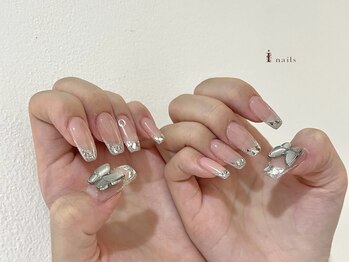 アイネイルズ 四条河原町店(I-nails)/ガラスフレンチ￥6500～11500