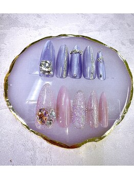 クイーンズネイル(Queeens nail)/大人ガーリーワンホンネイル