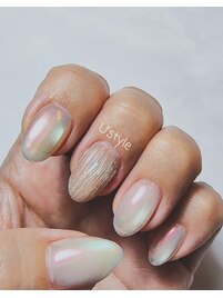 オーロラパウダーネイル