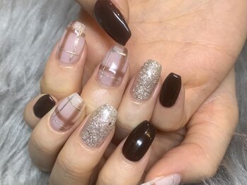 アングゥ ウル(ungu ul)/チェック/ブラウン