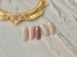 定額ネイル　ラメグラデーション