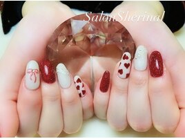 バレンタインネイル