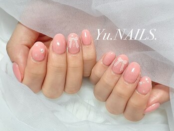 ユーネイルズ 恵比寿(Yu.NAILS.)/ちゅるん◎夏ネイル◎韓国リボン