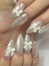 シンプルガーリーネイル
