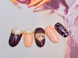 バレンタインネイル