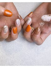 ウロネイルズ(ulo nails)/オレンジジュエリーネイル