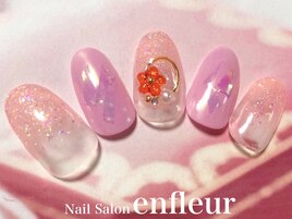 オーロラヴェール×お花ビジュー