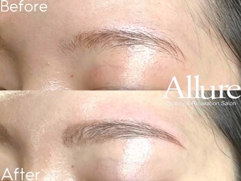 アリュール(Allure)の写真/自眉毛を生かしてトレンドのナチュラル美眉に◎眉パーマ＋Wax＋毛抜き＋メイク仕上げでお顔の印象UP★
