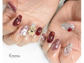 バレンタインネイル