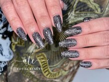 アテ(ate)/ブラックフラッシュネイル★