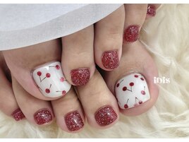 さくらんぼフットネイル