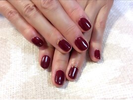 ボルドーワンカラーネイル