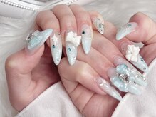 モカ 心斎橋(moca by Lee)/【Aina】水色ガーリーネイル