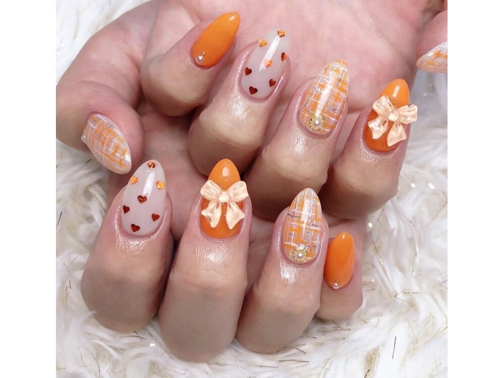 2025年冬】オレンジ リボンのネイルデザイン集｜人気順  