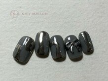 ネイルメゾン 梅田(NAIL MAISON)/シルバーメタリックリボン