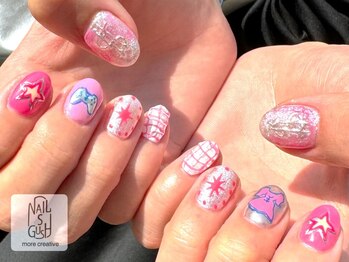 ネイルズガッシュ 大森駅前店(NAILs GUSH)の写真/【痛ネイルも可能】痛ネイル1本＋他ワンカラー¥13100～フィルイン/ワンホン/持ち込み