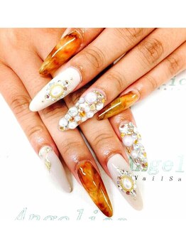 ネイルサロン アンジェリカ(Angelica)/No.10 スカルプ★べっ甲ネイル