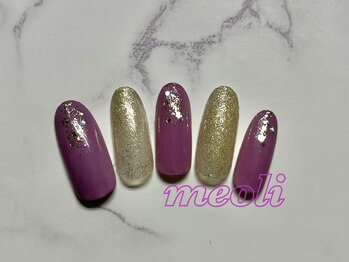 ミオリィ(meoli)/ワンカラー＋ラメアート