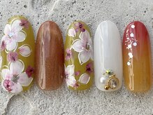 フリークネイル(FREAK Nail)/押し花さくらグリーン ¥14000