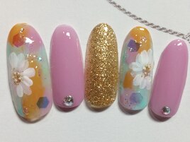 お花×パステルネイル