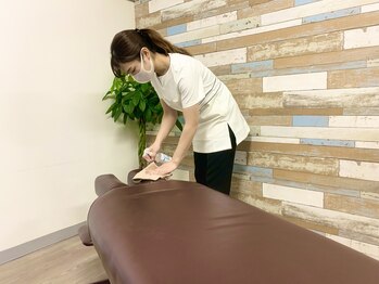 コンセプトボディ 三軒茶屋店/ベッド消毒、換気の徹底