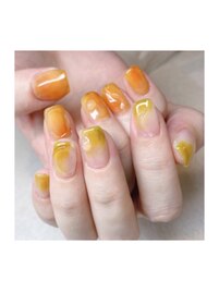 オレンジシアーネイル