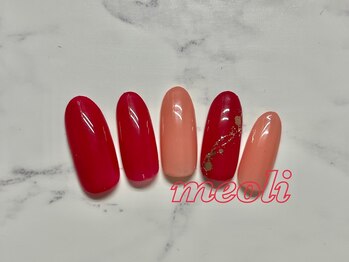 ミオリィ(meoli)/ワンカラー＋ラメアート