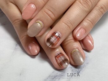 ネイルアトリエルカ(nail atelier LUCA)/M-478 大人可愛いチェックネイル