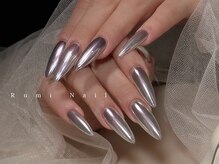 ワンホンネイル 新宿(Rumi Nail)/シルバー/ミラー/メタリック/