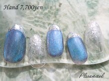 プラスネイル 北千住東口店(PLUS NAIL)/(3491)マグネット×ガラスネイル