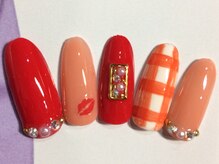 ネイルサロン リリオ(Nail Salon Ririo)/ガーリー×赤リップネイル