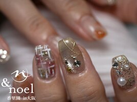 クリスマス ツイード冬ネイル