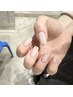 《初回オフケア無料》パラジェル使用*透明感ワンカラー+小さめ上品パーツ