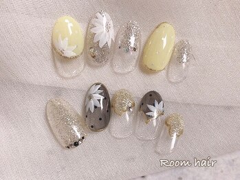 ルームヘアネイル 曙橋店(Room hair nail)/クリアドット フラワー