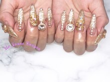 アン ジョーヌドラゴ/【ロングネイル】ゴールドネイル