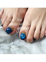 ジェルメ(germer)/ブルーのマグネットネイル♪