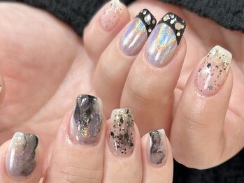 ナンバーネイル 立川(N゜Nail)/クリアブラックデザイン