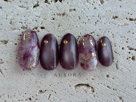 パープル秋ネイルマグニュアンス