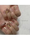 ゴールドニュアンスネイル♪