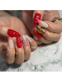 バレンタインネイル