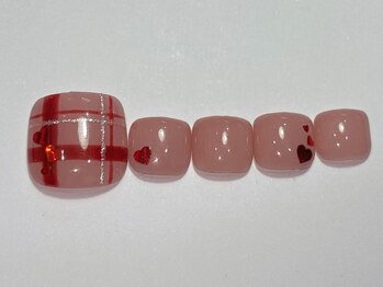 ネイルメゾン 渋谷店(NAIL MAISON)/赤チェックネイル￥7500
