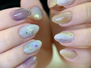 ネイルアート エクリ(Nail Art:Ecrit)/ミモザネイル