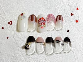 バレンタインネイル