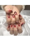 ボルドーグラデーションネイル