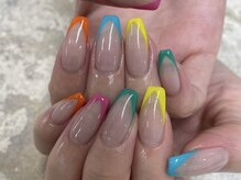 ベーシック ネイルウィザードアカデミー 本厚木店(Basic×NailWizardAcademy)/カラフルフレンチ