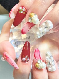 バレンタインネイル