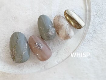 ウィスプ(WHISP)/くすみ大理石ネイル/パラジェル